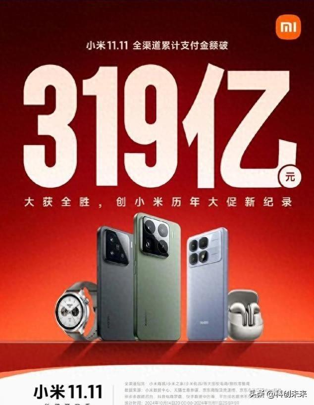 小米双十一销售额创纪录 远超历年记录